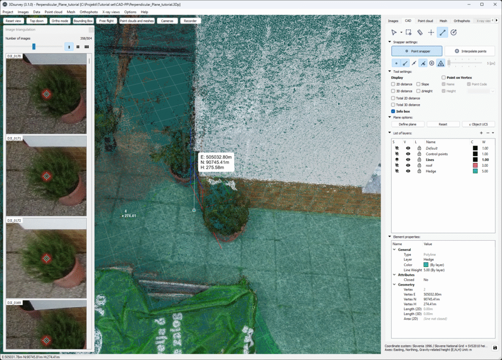 Defining points with the snapper, one of the CAD tools