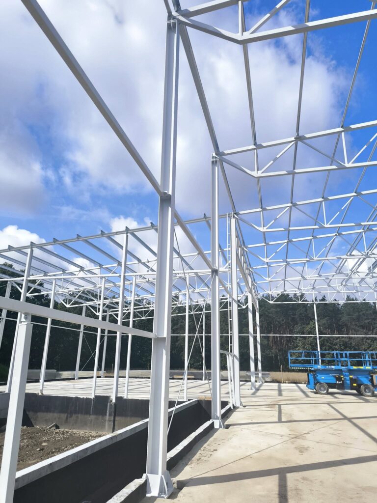 I-beam shaped steel pillars from the project