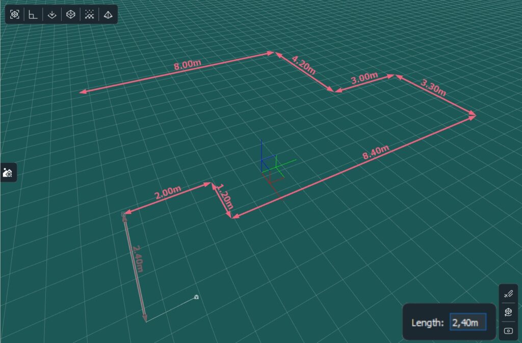 Displaying the length of cad lines