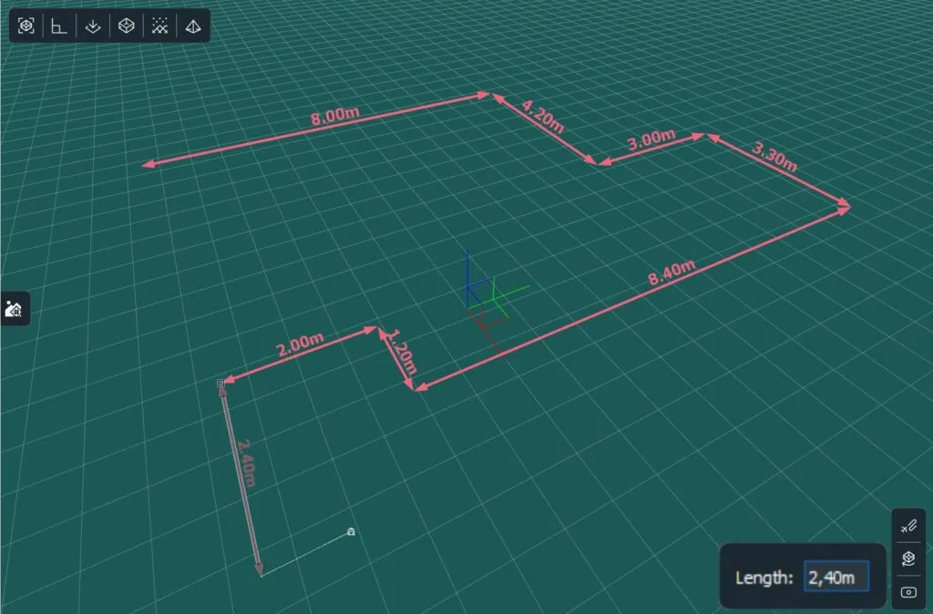 Displaying the length of cad lines
