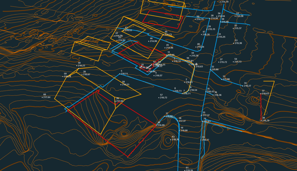 Terrain feature extraction in 3Dsurvey.
