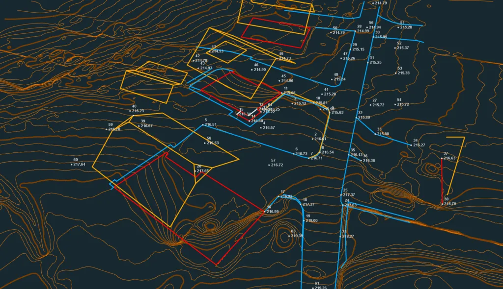 Terrain feature extraction in 3Dsurvey.