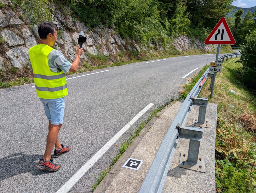 Land surveying in action.