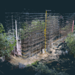 Example of construction site - impressive what can be obtained with only a stroll around the building, but one can see the point cloud density fading upwards.