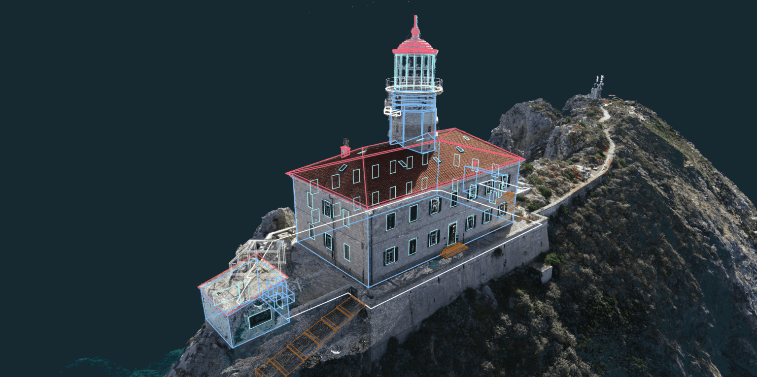 Palagruza lighthouse project done within 3Dsurvey.