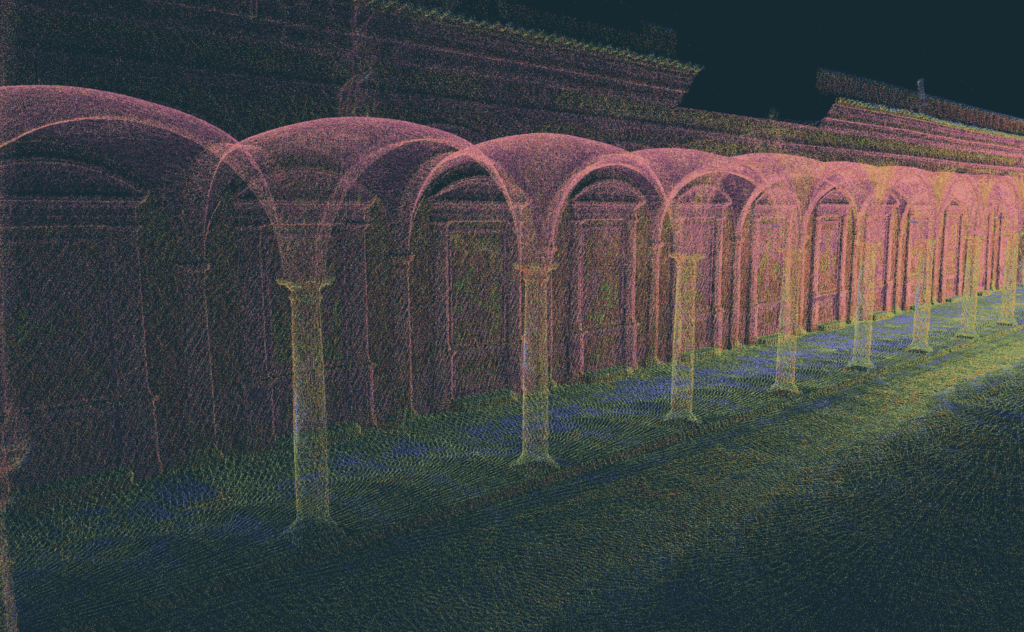Arcade structure captured with a SLAM LiDAR scanner and processed in 3Dsurvey.