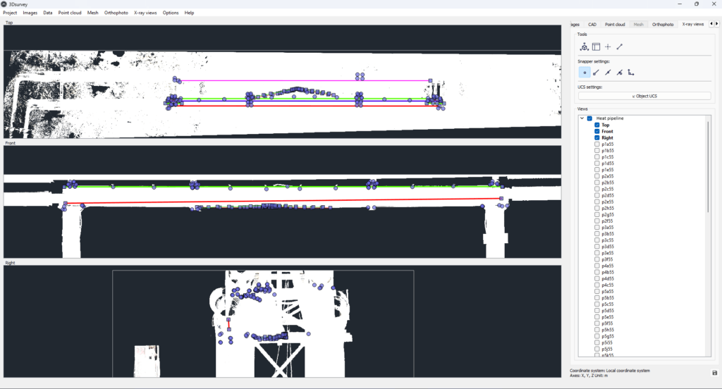 The view of X-ray tab in 3Dsurvey.