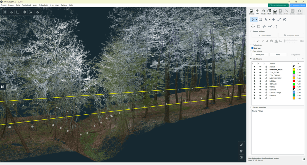 Forestry Boundary Measurements in 3Dsurvey