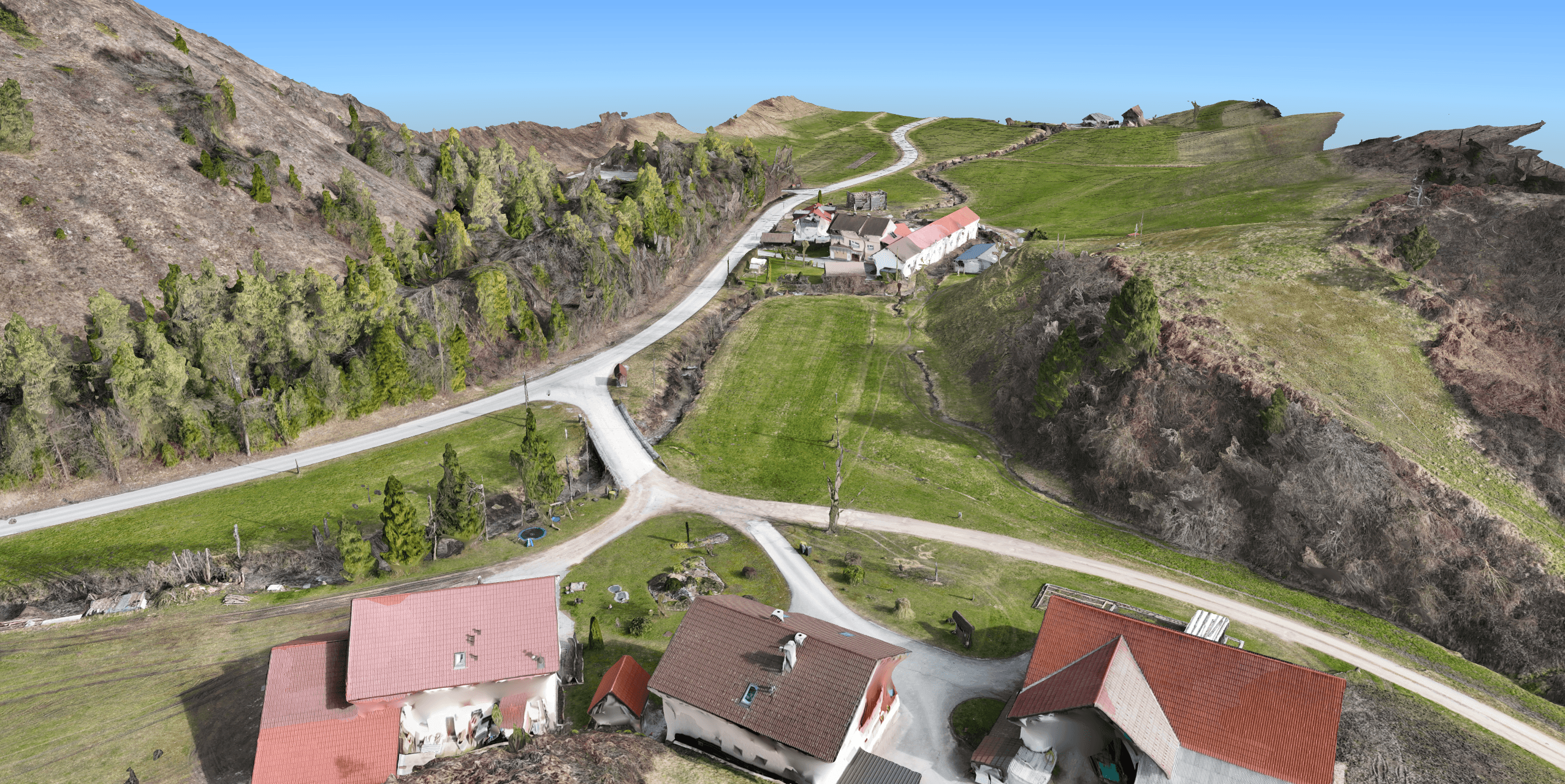 From unclassified DSM to classified DTM with point cloud classification.