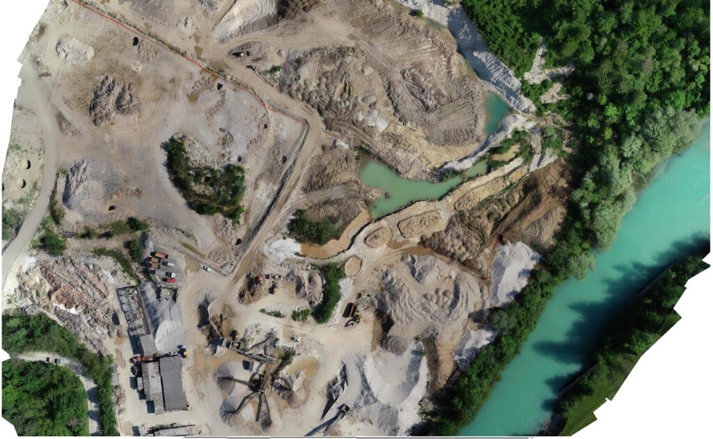 Orthophoto of a quarry generated in 3Dsurvey.