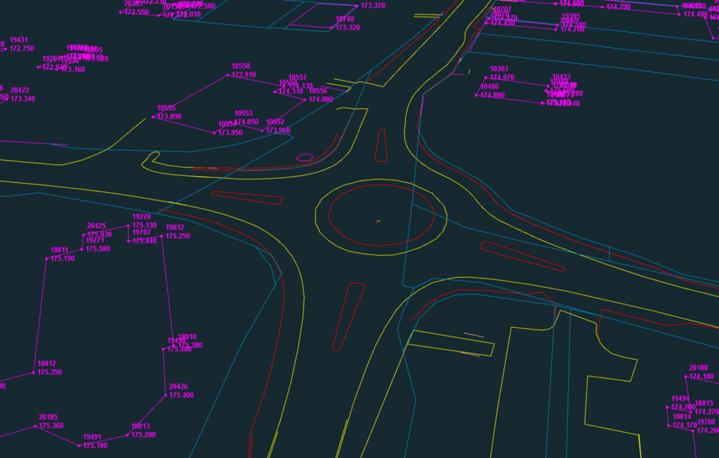 Final 3D CAD site model created from laser scanning data