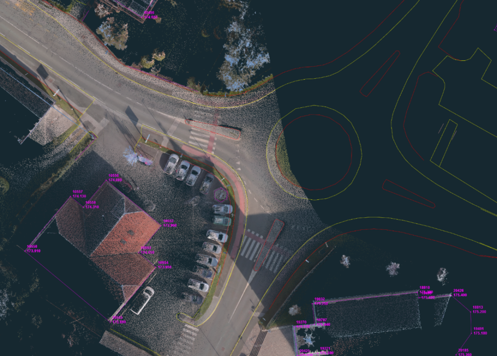 CAD vectors traced from the Dobrovnik 3D point cloud