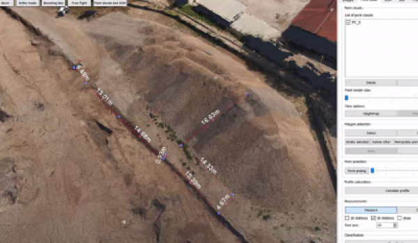 Screenshot of 3D measurement in 3Dsurvey