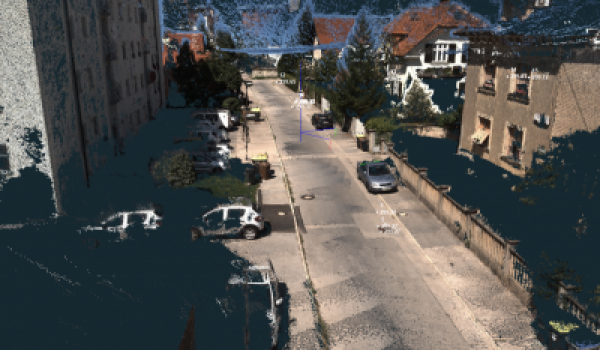 Point cloud taken from data captured with a mobile mapping device