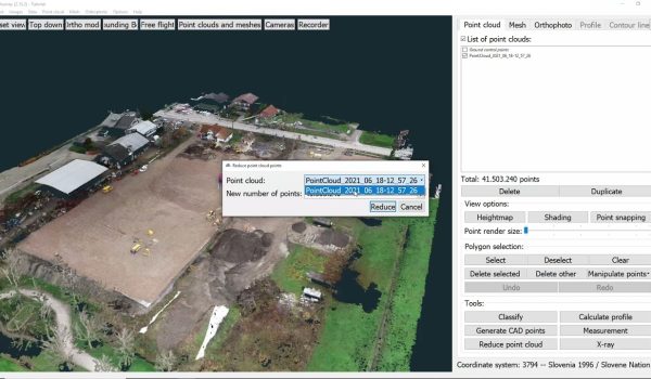 How to reduce a point cloud for export in 3Dsurvey